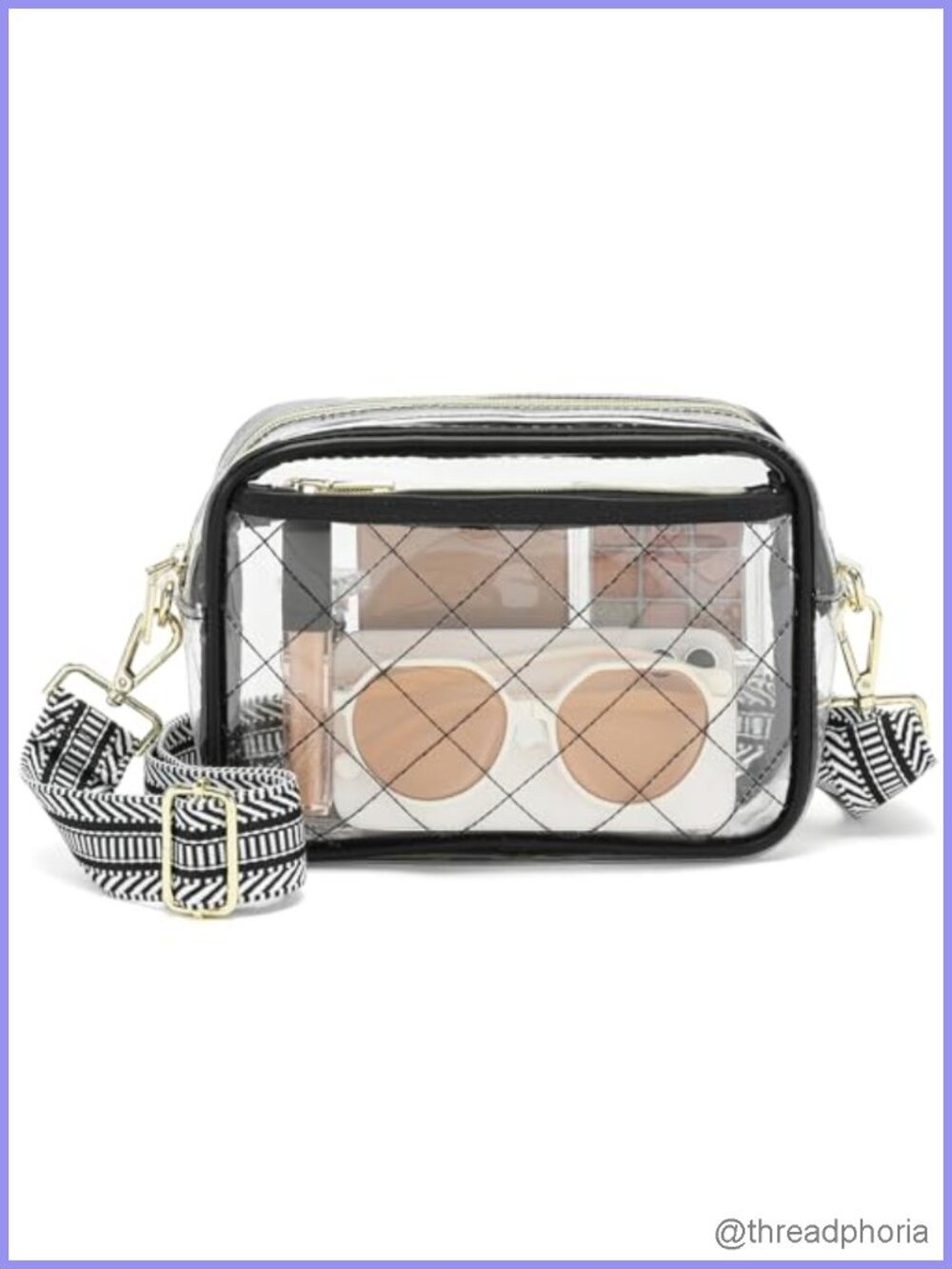 Clear Crossbody Bag for Stadium Events, Adjustable PVC Purse